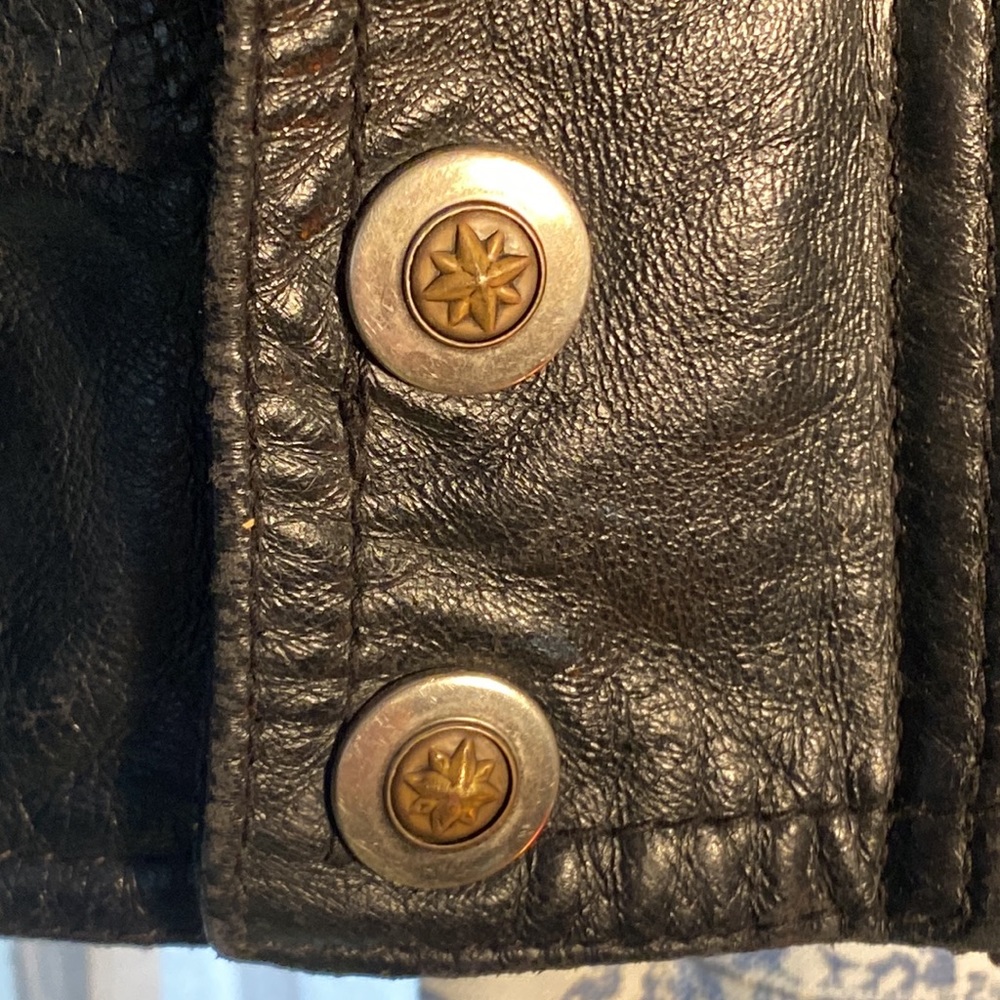 Ash Creek Trading Black Leather Jacket Heavy Duty Outdoor Coat Size Large - Picture 4 of 10